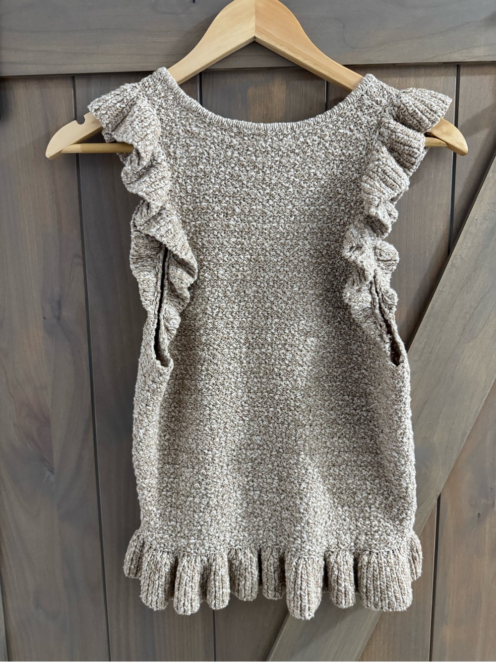 Madewell Taupe Ruffle Knit Shell - Picture 2 of 5